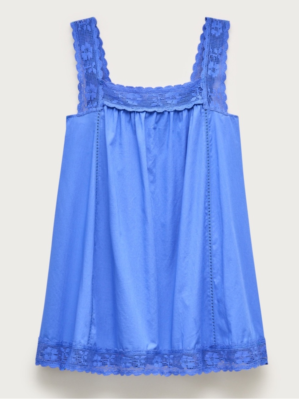 NWT J. Crew Women's Lace Trim Blue Mini Beach Dress (Size Medium) - Picture 5 of 5